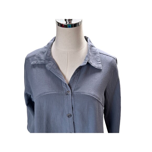 CMC Top Women's Size Medium Gray Color Me Cotton Button Up 100% Cotton - Picture 4 of 6